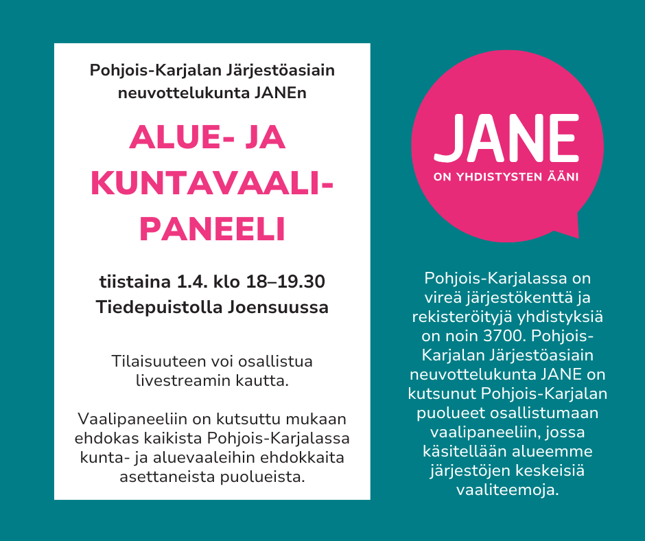 Janen vaalipaneeli 1.4. mainos